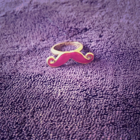 Pink mustache ring