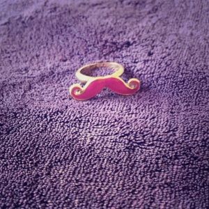 Pink mustache ring