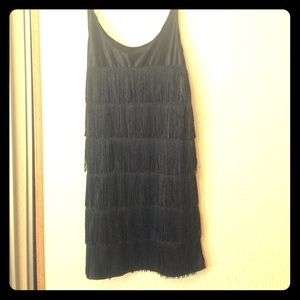 Black fringed party dress