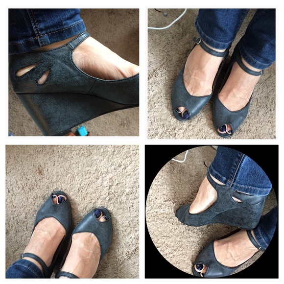 Wedge Mary Jane style 3" heels w/cutout design