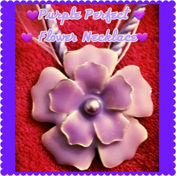 🎀 💜Perfect Purple Flower Rope Necklace💜 - Picture 2 of 4