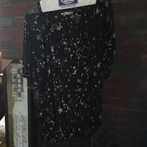 Black sheer shirt with star pattern size 4