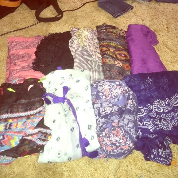 Bundle of nine scarves!!