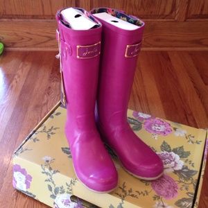 Joules pink rain boots