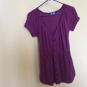 Purple Button Up Dress