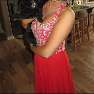 Red Mori Lee Prom Dress