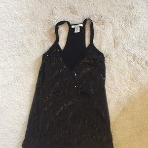 Sequined Black Top