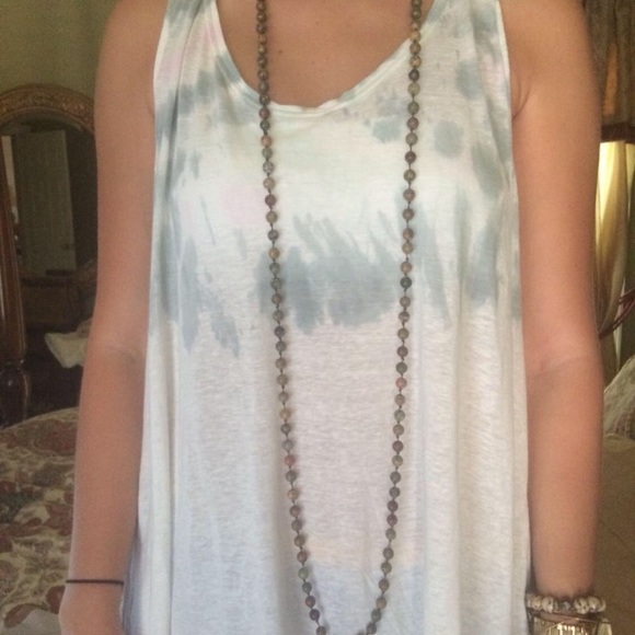 Handmade long jasper beaded necklaces