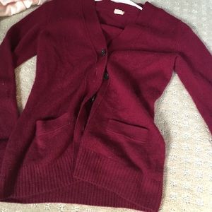 Maroon cashmere cardigan