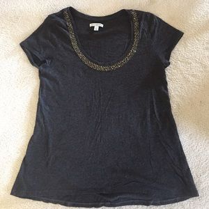 Grey Shirt w/ Decorative Beads