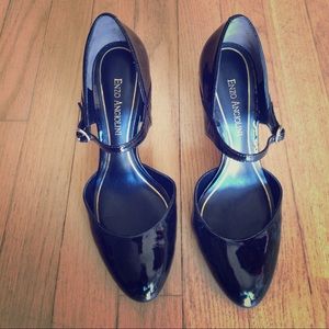 Enzo angiolini Black patent Mary Jane pumps