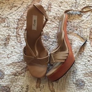 Tan and Lucite heel