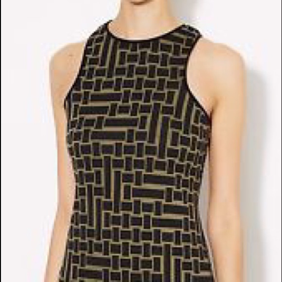 NEW Tibi Patchwork Green Square Knit Dress