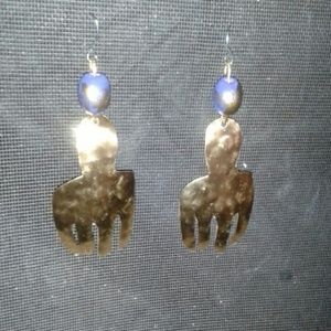 Brass African Pick earrings