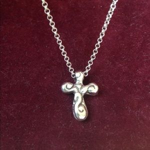 Zina Design Sterling Silver Swirl Cross necklace