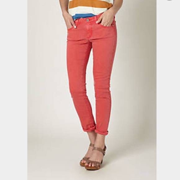 Red - orange AG skinny jeans, Barely worn