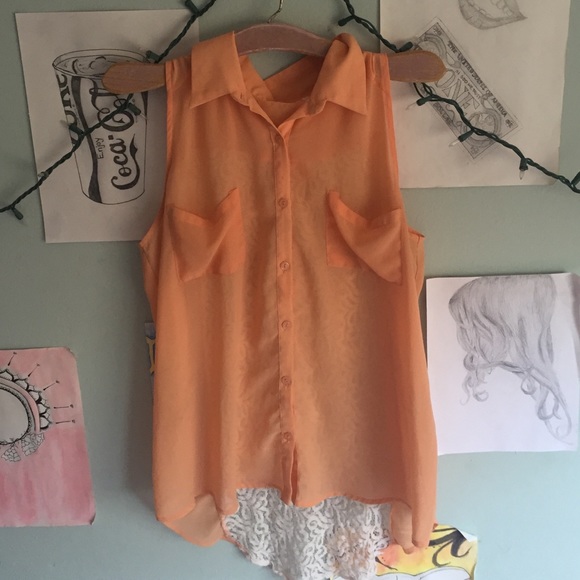 Chiffon button up collared blouse