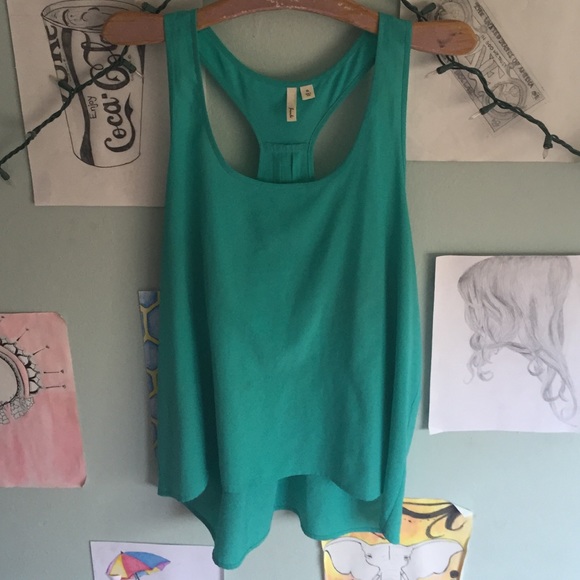 Turquoise chiffon sleeveless top