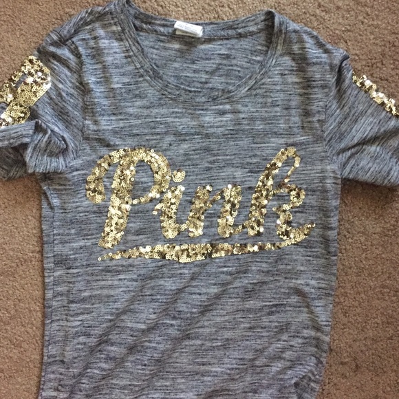 PINK grey and gold top