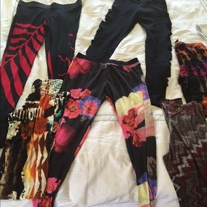 LEGGINGS  BUNDLE 6 prs .Tie Dye. Floral. Tribal.