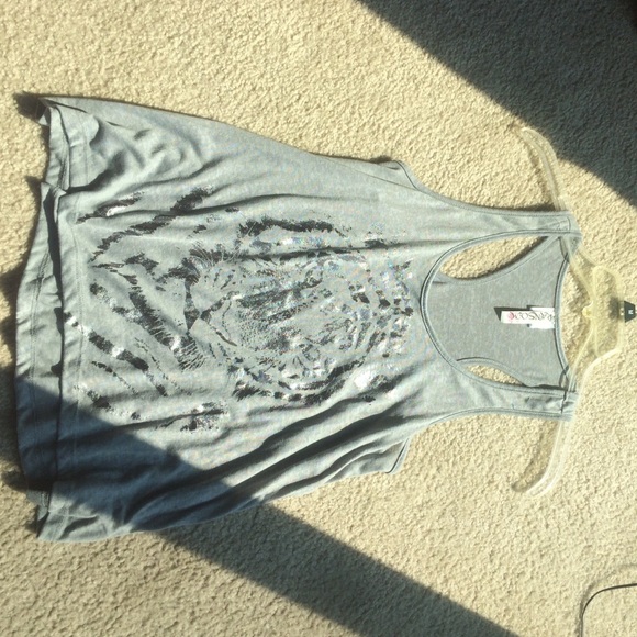 Burnout tiger tank top