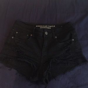 Hi-rise cutoff shorts