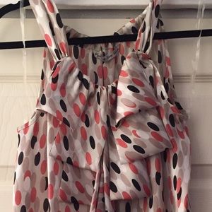 Polka dot silky halter top