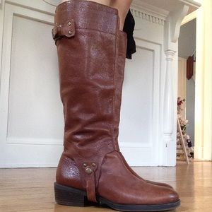 Brown Franco Sarto designer riding boots