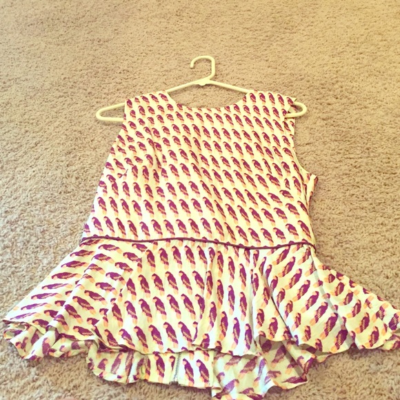 Parrot peplum top