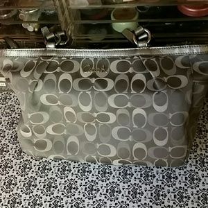Silver Coach Tote