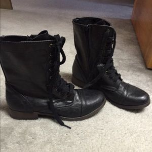 Black combat boots