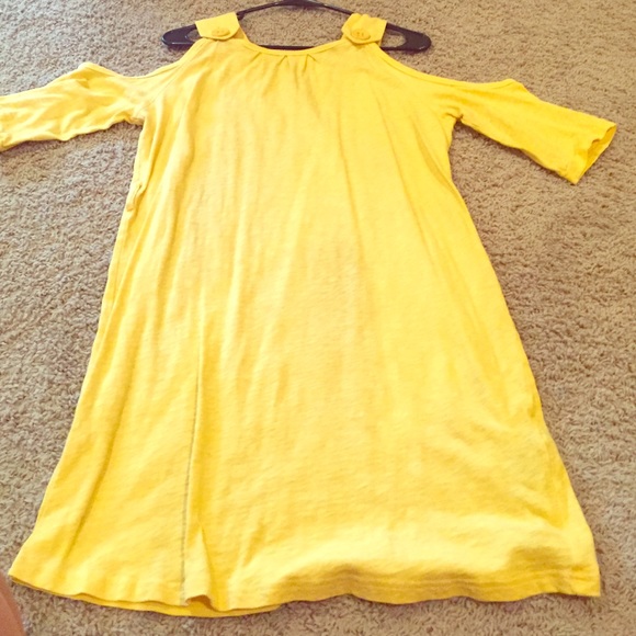 Yellow Cold Shoulder Dress