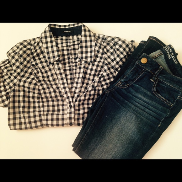 Express plaid button up