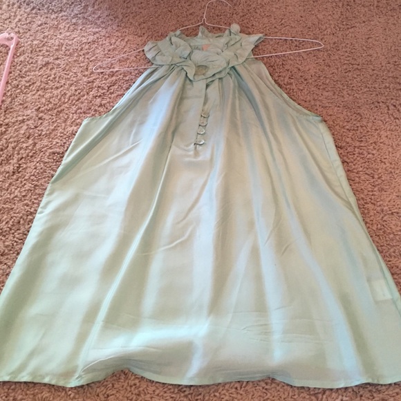 ruffle top with glass buttons