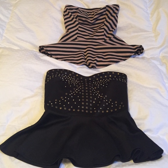 2 strapless peplum tops (bundle)