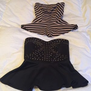 2 strapless peplum tops (bundle)