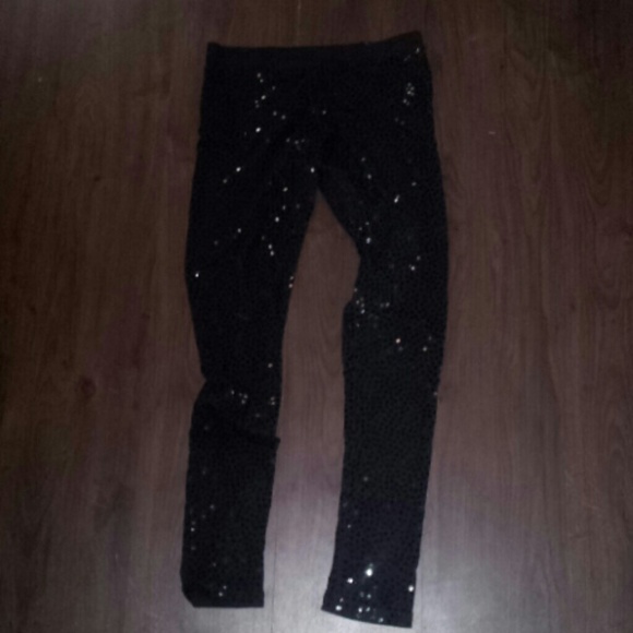 Black sequin leggings