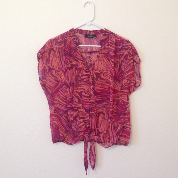 Feather Print Blouse