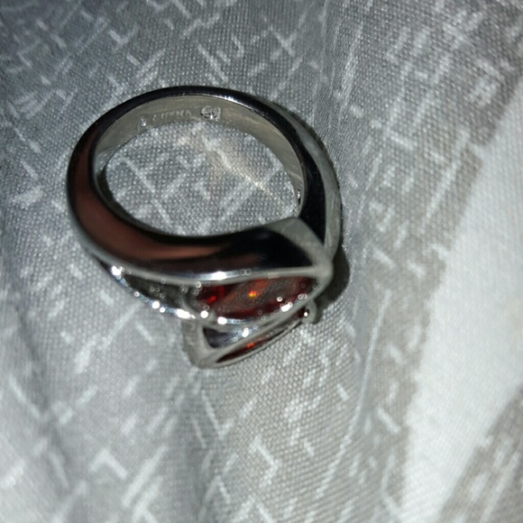 SILVER DOUBLE STONE RUBY RING - Picture 2 of 3