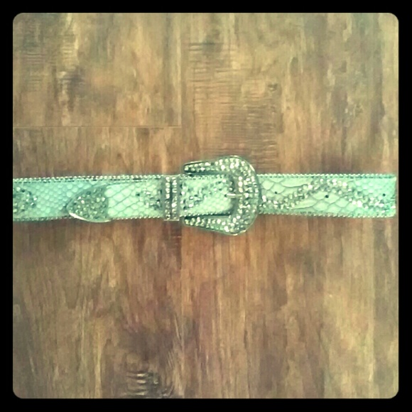 Buckle snakeskin belt