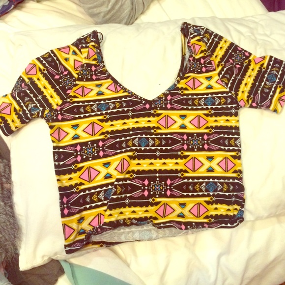 Tribal print crop top