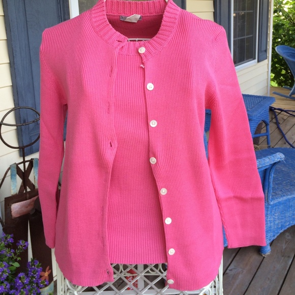 J. Crew pink sweater and shirt set