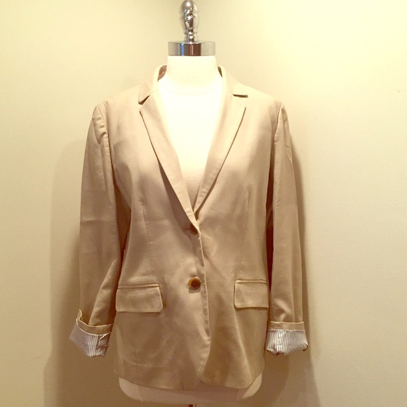J. Crew Khaki Seersucker Blazer - 8
