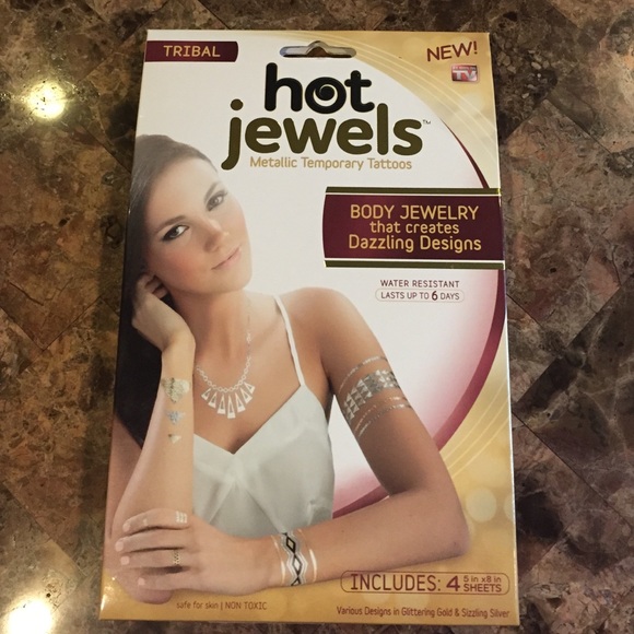 Hot jewels temporary metallic tatoos in tribal