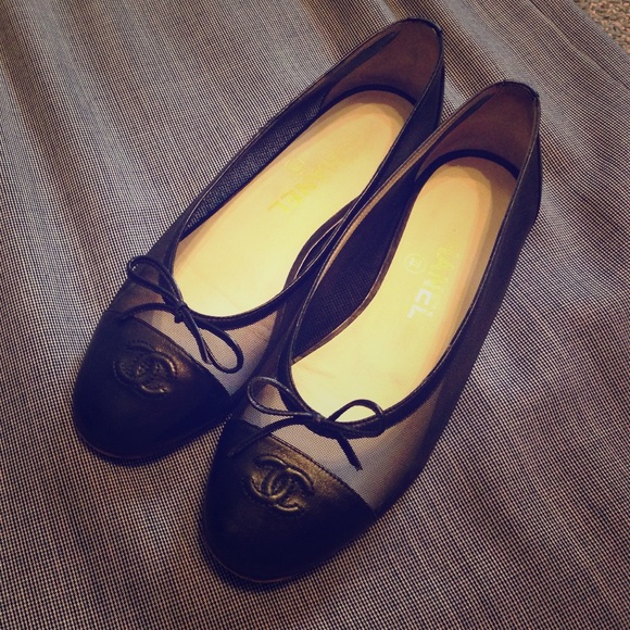 chanel mesh flats