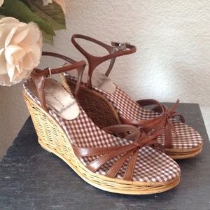 Etienne Aigner Invite Wedge Sandal - Tobacco Brown