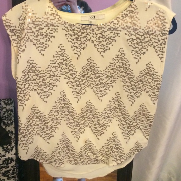White sequined blouse