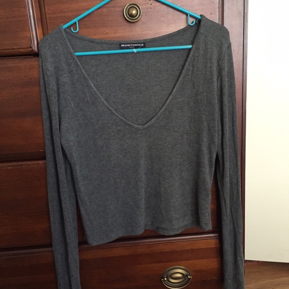 Brandy Melville gray longsleeve top TRADED🚫