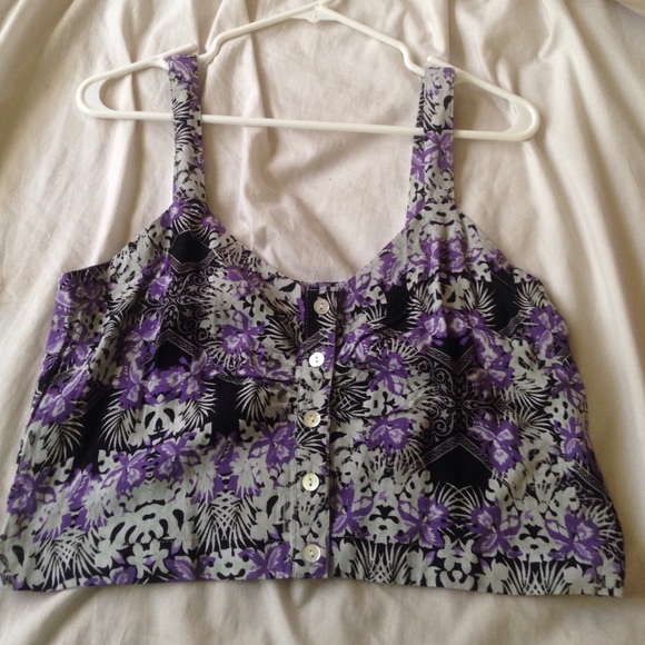 Black, purple & grey cotton on crop top brand new