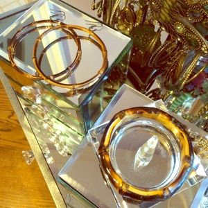 Bamboo Wood Earrings & Bracelet